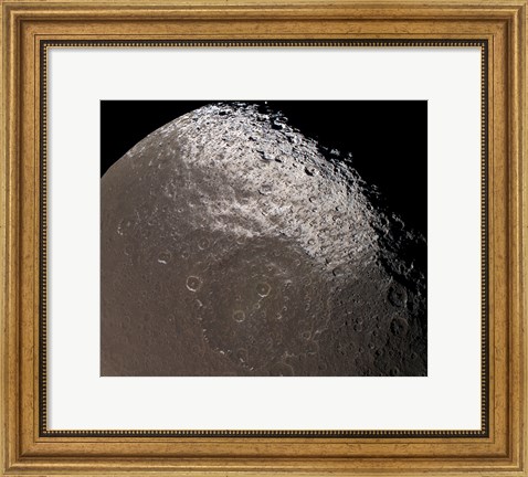 Framed Saturn&#39;s Moon Lapetus Print