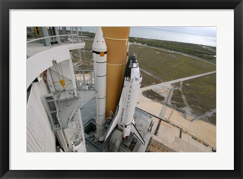 Framed Space Shuttle Atlantis on the Launch Pad Print