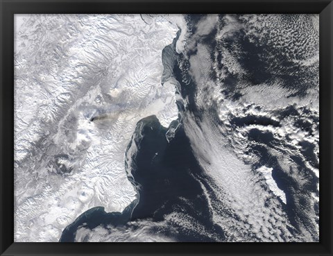 Framed Ash from Kliuchevskoi Volcano, Kamchatka Peninsula, Eastern Russia Print