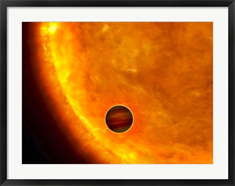 Framed Jupiter-Sized Planet Passing in Front of its Parent Star Print