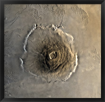 Framed Largest Known Volcano in the Solar System, Olympus Mons Print