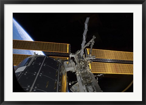 Framed International Space Station and the Columbus laboratory Print