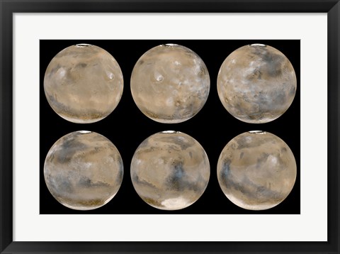 Framed Mid-Northern Summer/Southern Winter on Mars Print