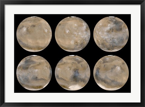 Framed Mid-Northern Summer/Southern Winter on Mars Print