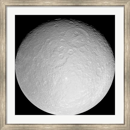 Framed Saturn&#39;s Icy Moon Rhea Print