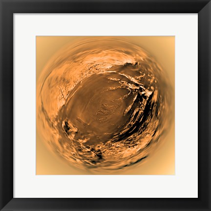 Framed Fish-Eye View of Titan&#39;s Surface Print