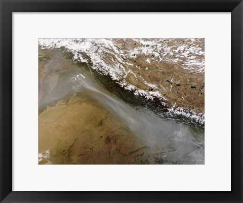 Framed Haze along the Himalaya Mountains Print