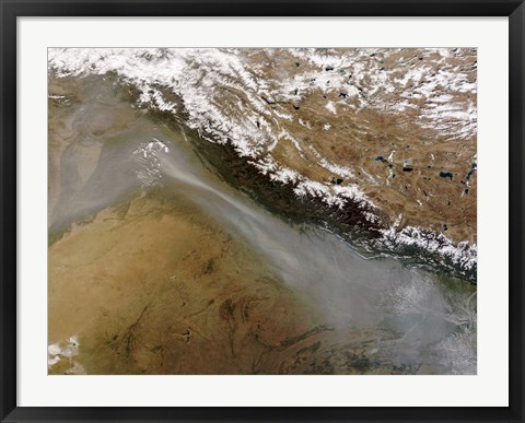 Framed Haze along the Himalaya Mountains Print