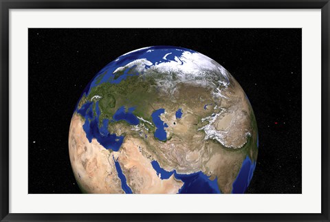 Framed Blue Marble Next Generation Earth showing the Middle East Print