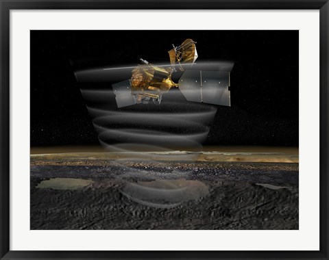 Framed Mars Reconnaissance Orbiter&#39;s Radar at Work Print