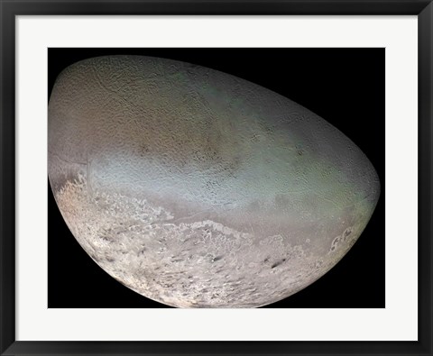 Framed Triton, the Largest Moon of planet Neptune Print