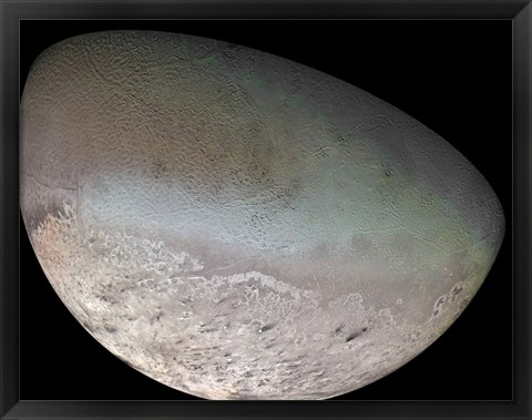 Framed Triton, the Largest Moon of planet Neptune Print