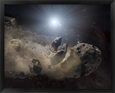 Framed White Dwarf Star Surrounded by a Disintegrating Asteroid Print