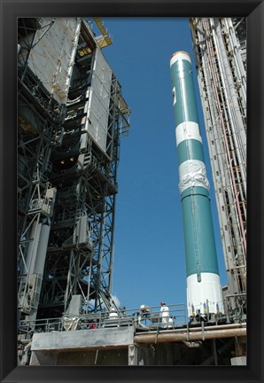 Framed Mobile Service Tower approaches the Delta II Rocket Print