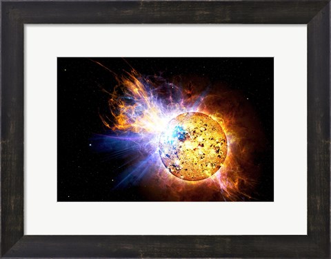 Framed Flare on the Star Known as EV Lacertae Print