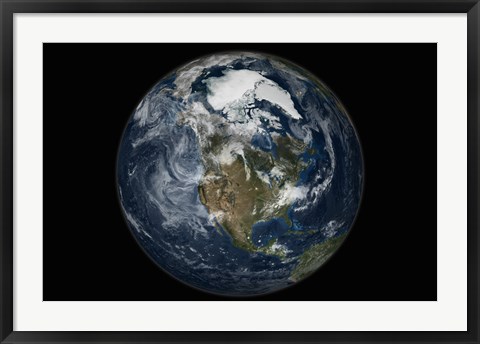 Framed Full Earth showing North America Print