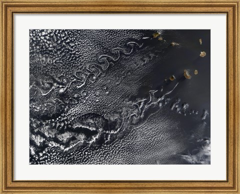 Framed Cloud Vortices over the Cape Verde islands Print