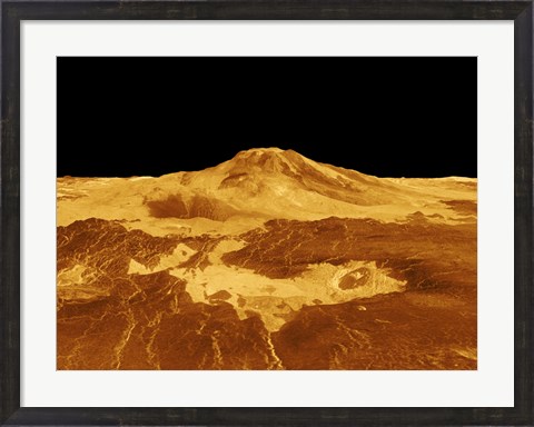 Framed 3D Perspective View of Maat Mons on Venus Print
