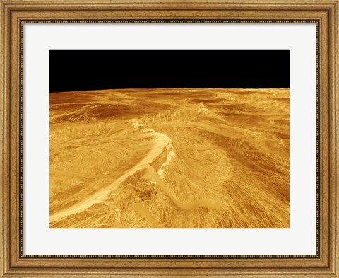 Framed 3D Perspective View of Latona Vorona and Dali Chasma on Venus Print