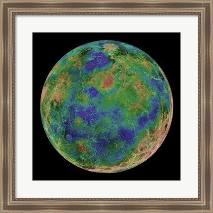 Framed Venus Centered on the South Pole Print