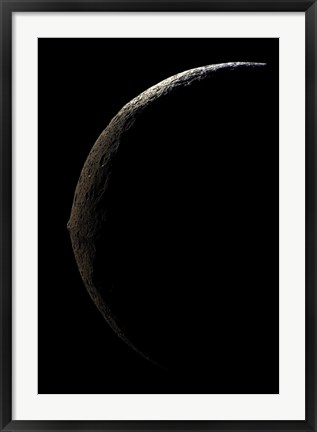 Framed Saturn&#39;s Moon Lapetus Print