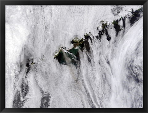 Framed Plumes from Okmok Volcano, Aleutian Islands Print