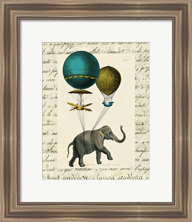 Framed Elephant Ride I Print