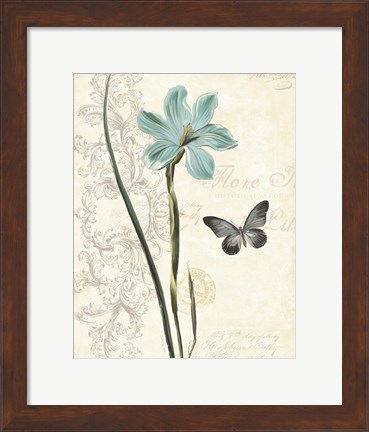 Framed Lila Bleu I Print