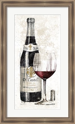 Framed Pencil Wine I Print