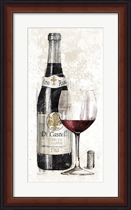 Framed Pencil Wine I Print