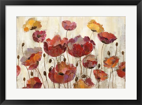 Framed Poppies in the Rain Print