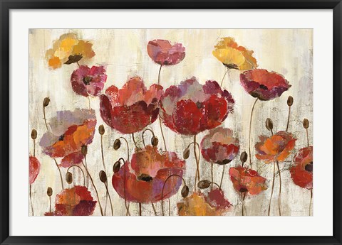 Framed Poppies in the Rain Print