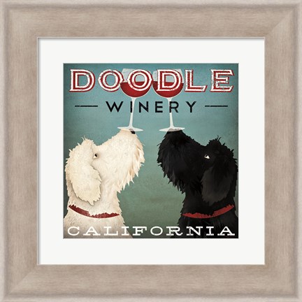 Framed Doodle Wine Print