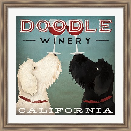 Framed Doodle Wine Print