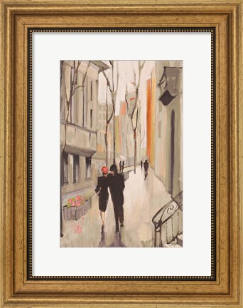 Framed Village Promenade Neutral Print