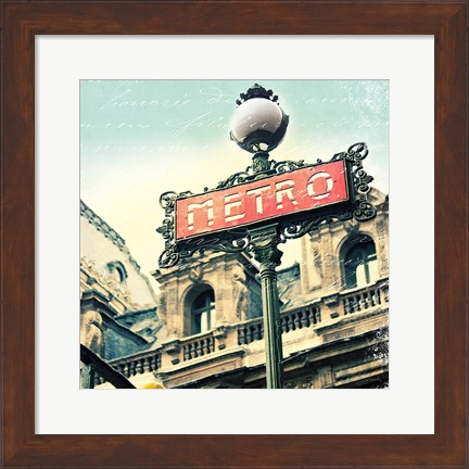 Framed Paris Metro Letter Print