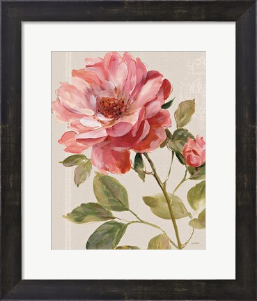 Framed Harmonious Rose Linen Print