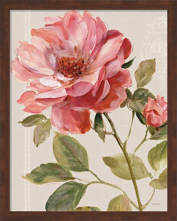 Framed Harmonious Rose Linen Print