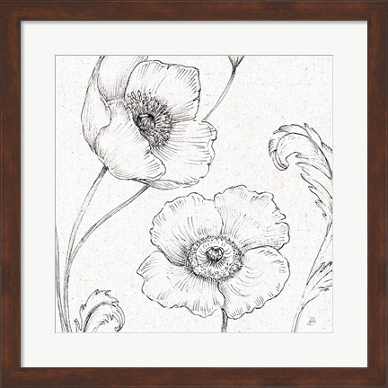 Framed Blossom Sketches I Print