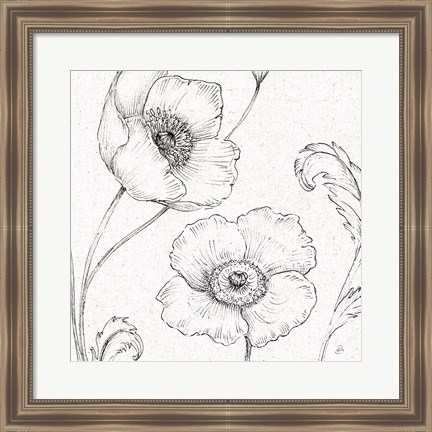 Framed Blossom Sketches I Print