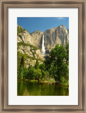 Framed Upper Yosemite Falls, Merced River, Yosemite NP, California Print