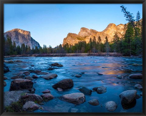 Framed Rocks in The Merced River in the Yosemite Valley Print