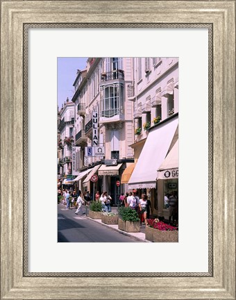 Framed Shopping Scenic, Cannes, France Print