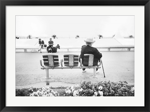 Framed Seaside, By La Croisette, France Print