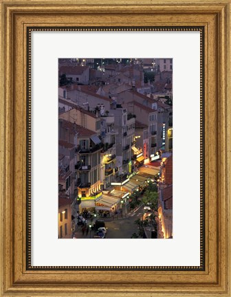 Framed Overview of Rue Faure, Cannes, France Print