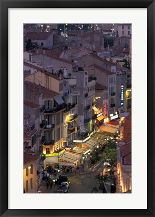 Framed Overview of Rue Faure, Cannes, France Print