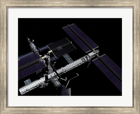 Framed Graphic Rendering of the International Space Station Print