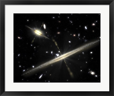 Framed Two Types of Spiral Galaxies that Populate our Universe Print