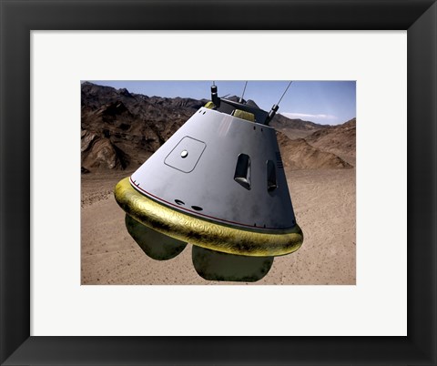 Framed Concept of a Crew Exploration Vehicle as it Lands on Earth Print