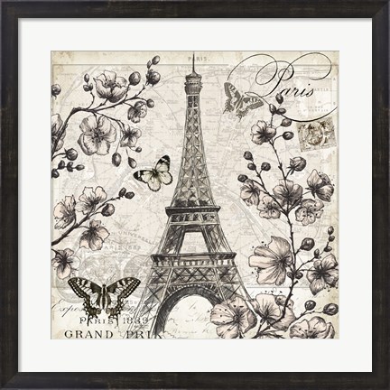 Framed Paris in Bloom I Print